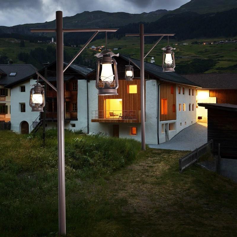 户外仿古高杆民宿庭院灯公园草坪灯园林景区马灯防水太阳能景观灯