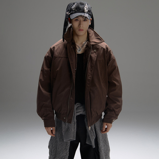 GALAXOR银河预报 极简座山雕夹克冬季老钱风宽松百搭羽绒服外套男