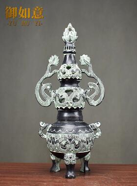 采购产品青铜炉装饰品，古董工艺品，香炉，香炉，葫芦聚宝盆炉装