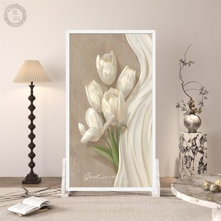 饰移动简约座屏 现代奶油风屏风隔断客厅卧室入户玄关家用遮挡装