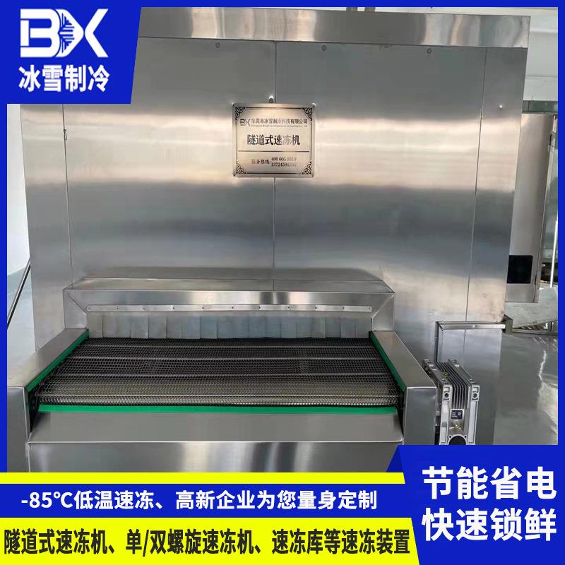 深圳全自动隧道速冻机鲜虾花甲螺肉速冻设备海鲜肉丸急冻设备