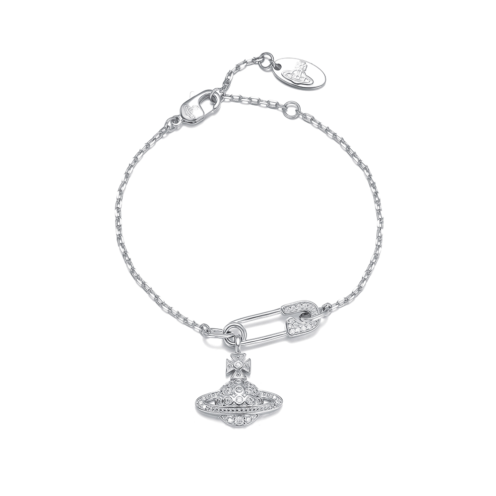 Vivanne土星手链经典镶钻回形针