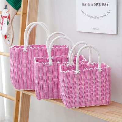 洗澡篮子手提男士浴m室女新款菜篮子塑料女包伴手礼手提袋野餐篮