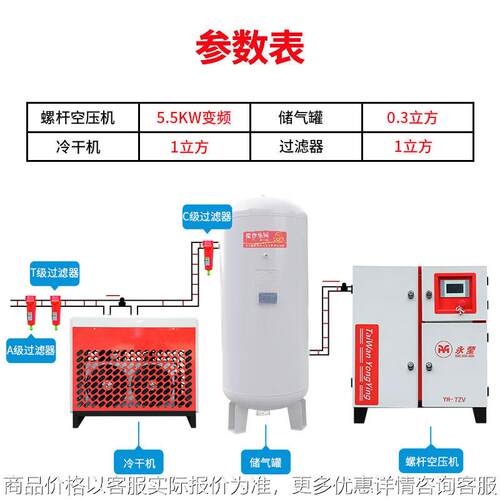 芜湖权伟空压机 7.5 22kw螺杆式空压机永磁变频螺杆机低音压缩机