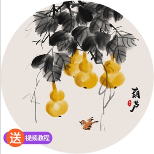 苏绣刺绣手工diy初学古u风材料包葫芦苏绣套件自己绣苏州礼品