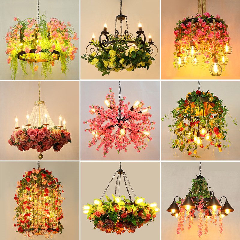 酒吧吊灯植物繁花音乐餐厅烧烤吧创意工业风清吧装饰灯火锅店灯具