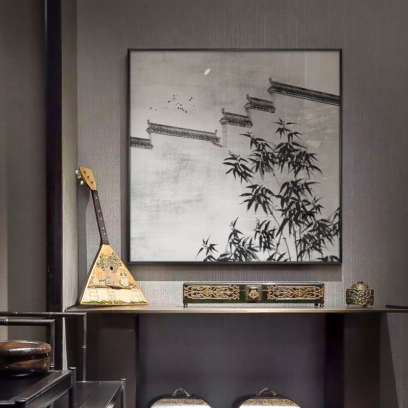 新中装饰画 画客厅玄关沙发背景墙徽派建筑挂画 画过道走廊壁画