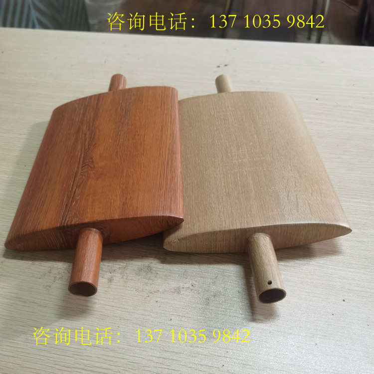 梭形铝合金百叶格栅幕墙 木纹梭型椭圆形铝管 遮阳百叶