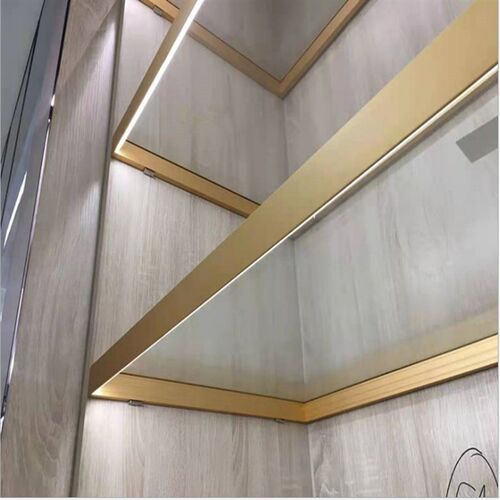 铝合金带灯玻璃层板橱柜层板灯酒架框发光金属酒柜LED灯酒架