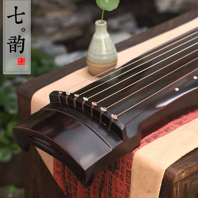 七韵古琴古琴演奏级生漆老杉木伏羲仲尼古琴送古琴桌古琴