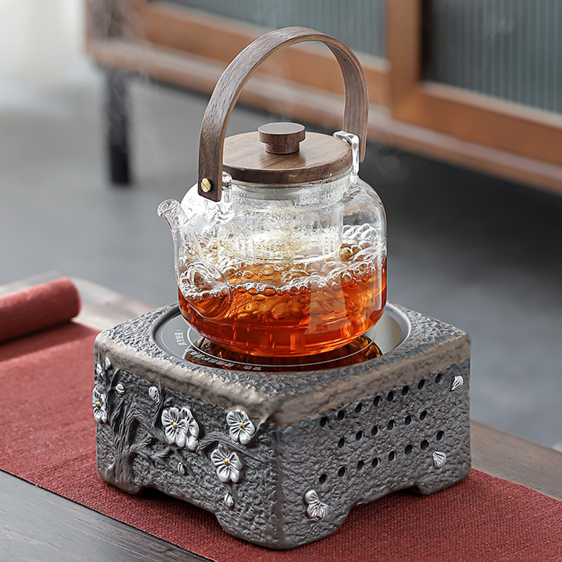 复古粗陶电陶炉煮茶提梁壶煮茶器煮茶炉炉烧水养生壶