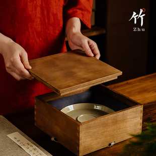 盘子瓷盘包装盒茶饼壶承砚台相框丝巾奖牌礼盒空盒木盒正方形扁盒