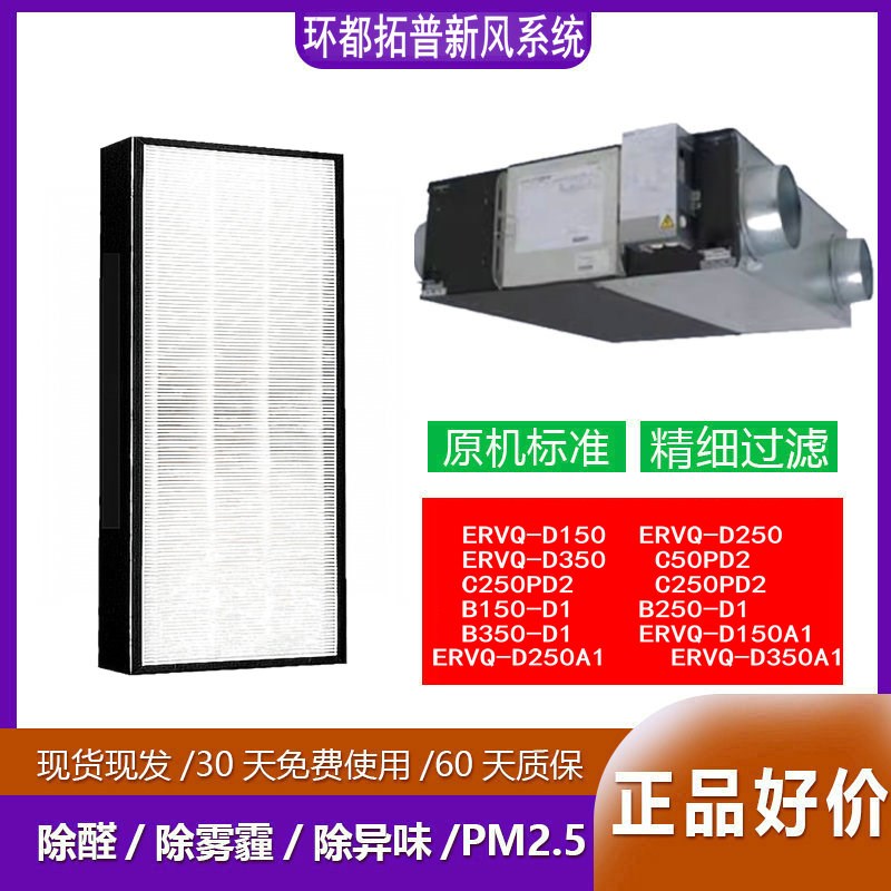 适配环都拓普新风机ERVQ-D250/350-C250/350PD2防雾霾HEPA过滤网