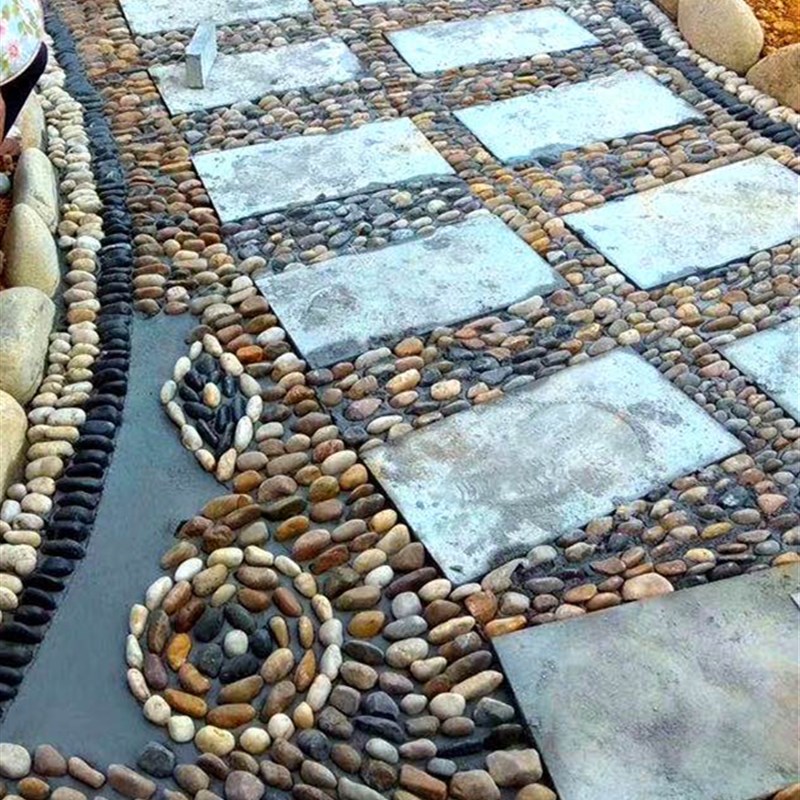 50斤鹅卵石铺路铺地庭院园林造景天然大小石头雨花石原石鹅软暖石