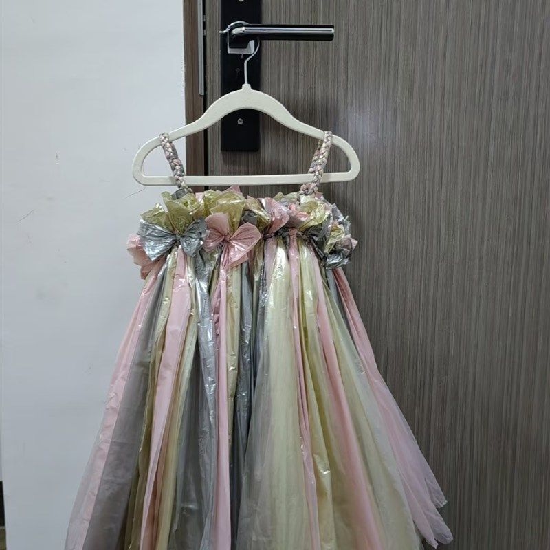 儿童亲子环保演出服装女童亲子时装秀塑料袋走秀衣服手工环保裙子,童装/婴儿装/亲子装,连衣裙,淘宝优惠券,粉丝福利购,淘宝优惠卷