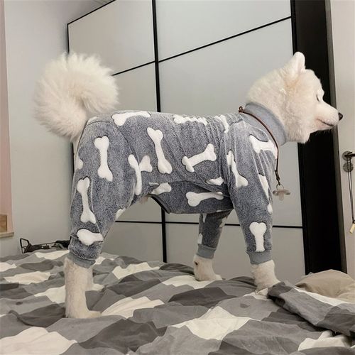 宠物狗狗冬款睡衣中大型犬保暖加绒棉衣萨摩耶金毛冬款四脚冬装