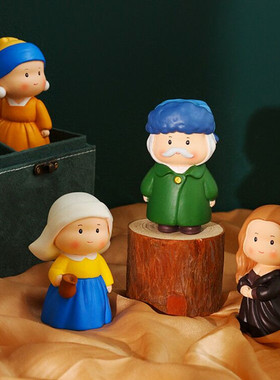 北欧创意梵高艺术家摆件可爱新文创桌面家居装饰精致系小物件