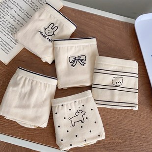 没头脑和不高兴@A类纯棉5A抗菌三角短裤 女生可爱卡通中腰少女内裤