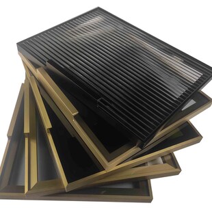 定制极简窄边框钢化玻璃柜门铝框玻璃门平门酒柜门书柜门门