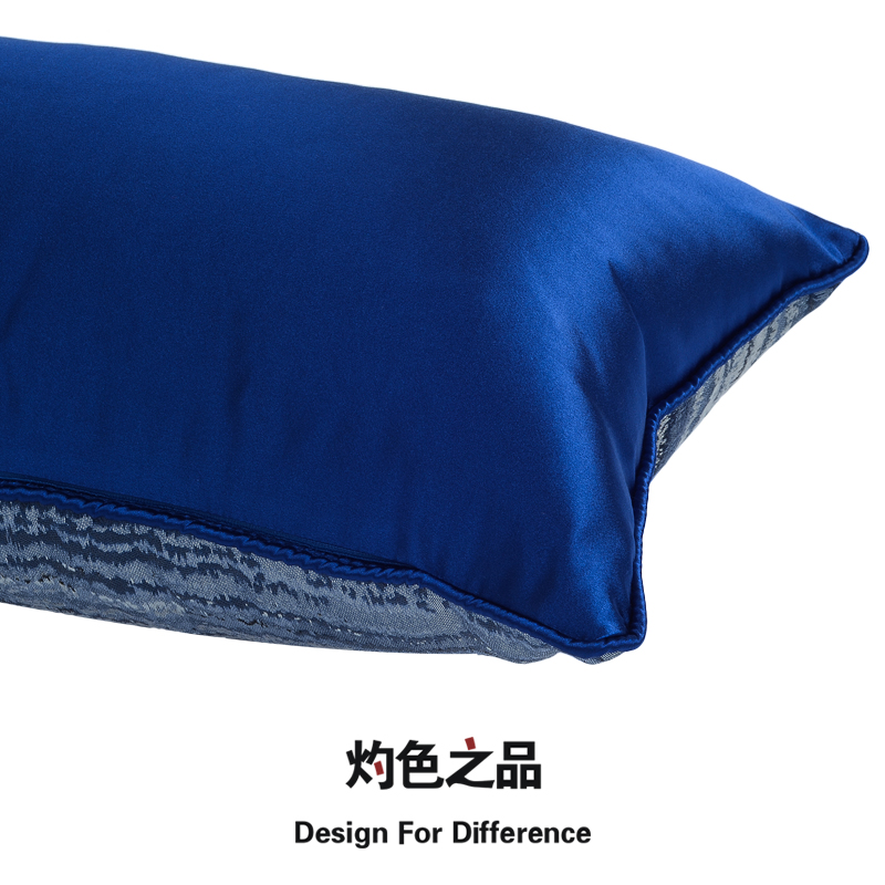 现代新古典地中海样板间会所别墅沙发靠包蓝色腰枕抱枕靠垫