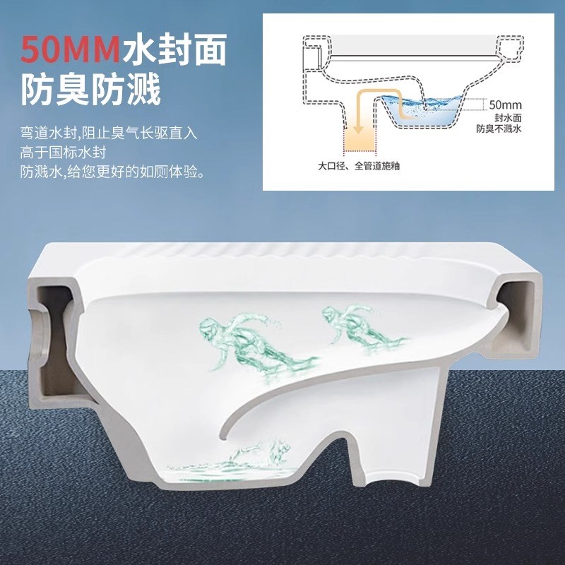 家用蹲便器便池蹲坑水箱卫生间防臭厕所蹲坑式便盆大便器冲水蹲厕