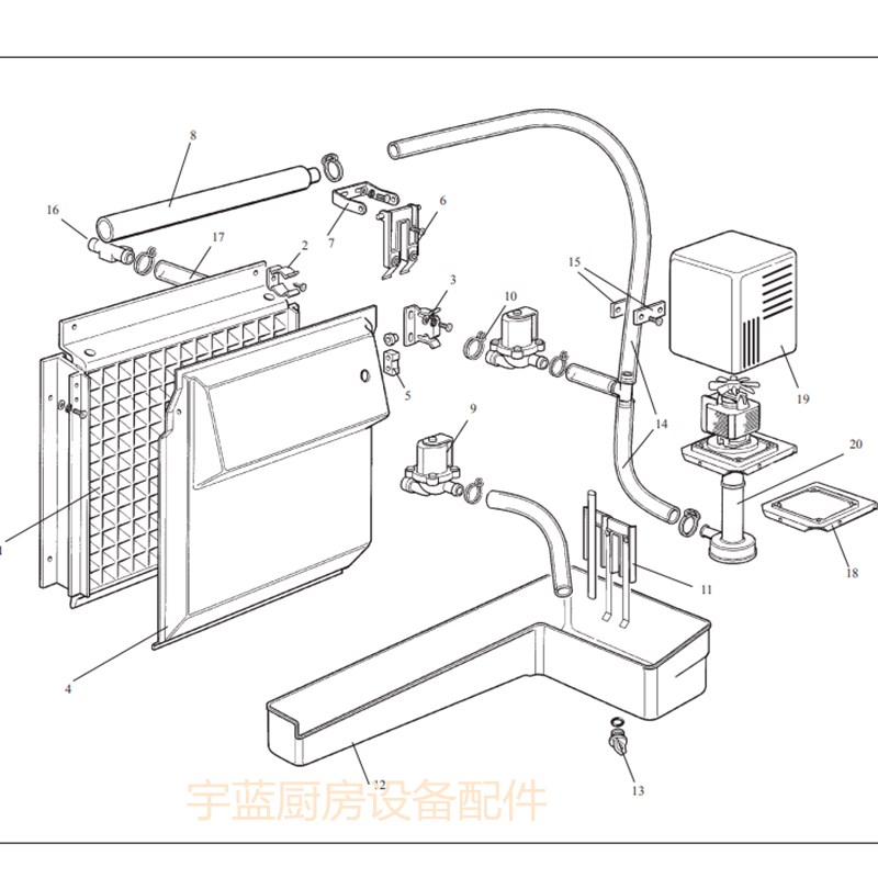 原斯科茨曼OTMN制冰机上水管 水泵至分水器连接管塑料管