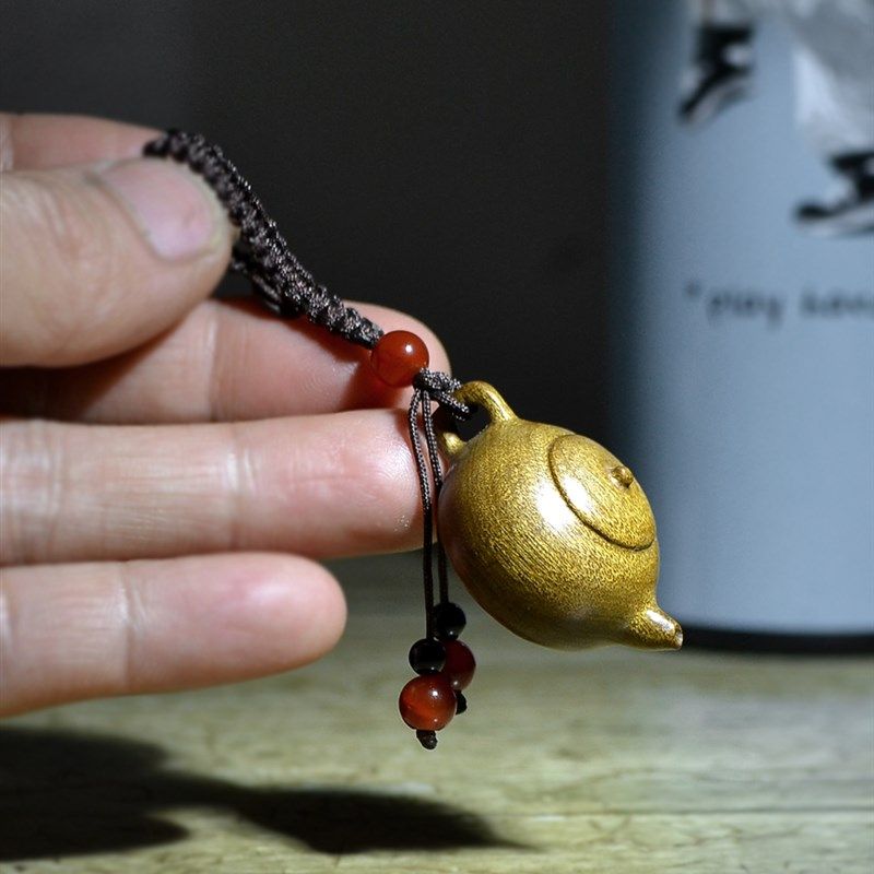 楠木手把件阴沉木楠茶壶木雕木质把把壶文玩挂件