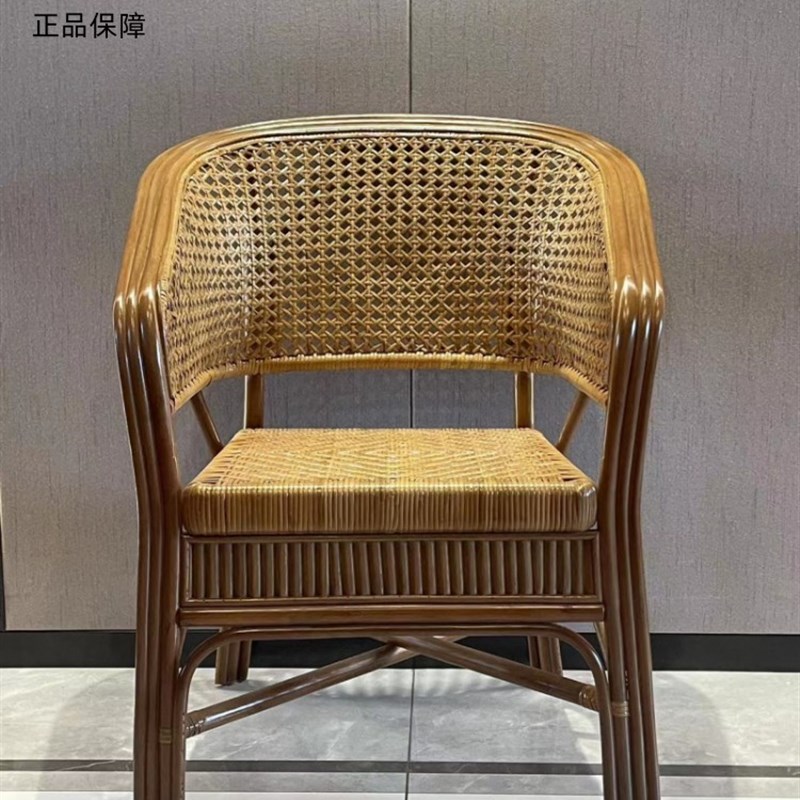 天然印尼藤椅老老式圈椅围椅太师椅办公电脑腾椅阳台休闲藤椅