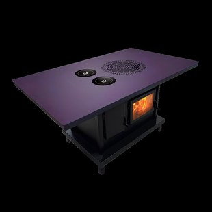 柴火旋风新款真火壁炉柴火烤火桌冬天地排烟室内取暖炉取暖器