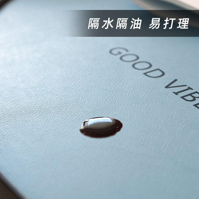 客厅圆茶几桌垫布防尘免洗圆形茶几桌布纯色咖啡皮革茶几垫