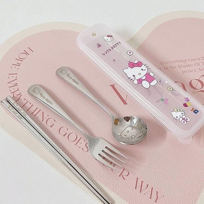 Kuromi cutlery stainless steel Sanrio fork chopsticks spoon