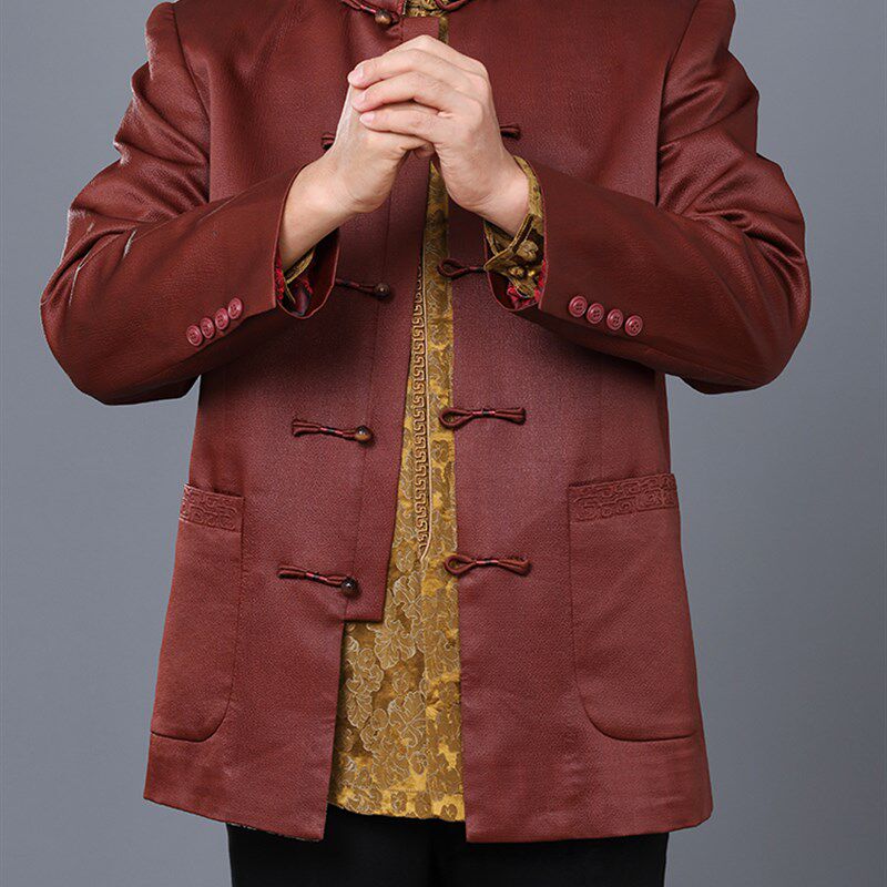 百福龙重磅红云纱男士唐装外套新款 高档男中式爸爸生日婚宴礼服,男装,唐装,淘宝优惠券,粉丝福利购,淘宝优惠卷