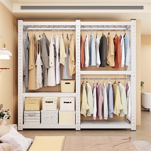 蝴蝶扣货架衣柜改造开放式挂衣架杆卧室快递多层置物架超强承重