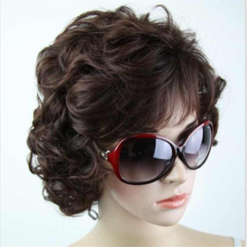 假发中老年假发短发女式妈妈短卷发高贵中年人假发套女士蛋卷头发