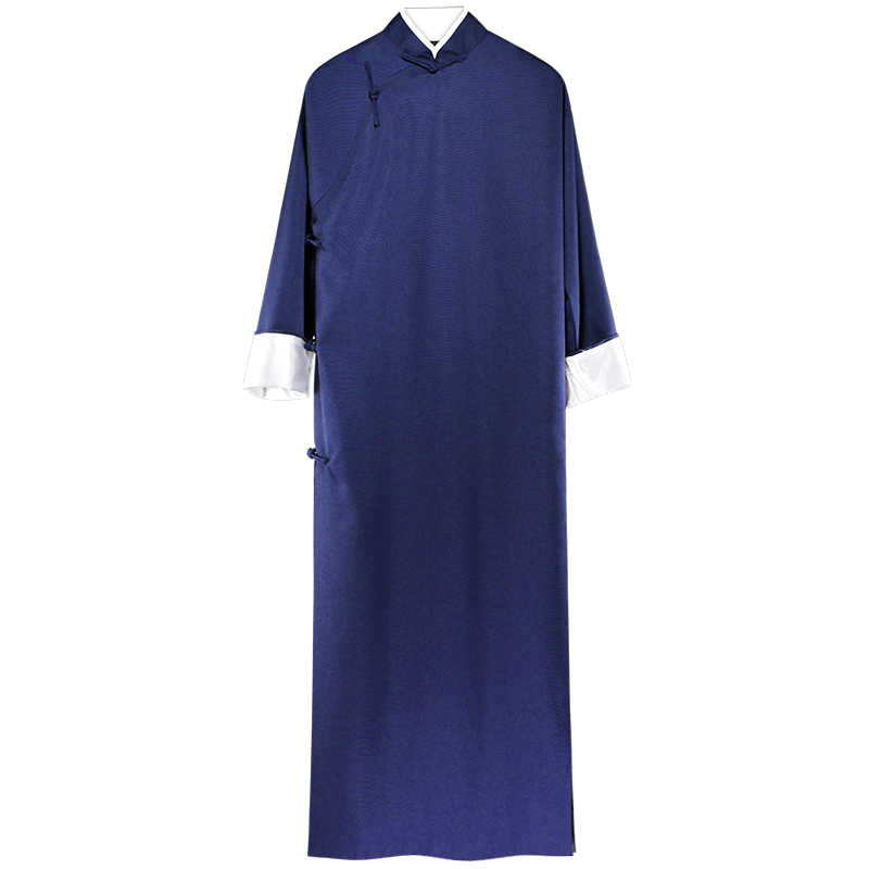 民国风长衫男相声大褂演出服斜襟中式伴郎服长袍中国风男装马褂春