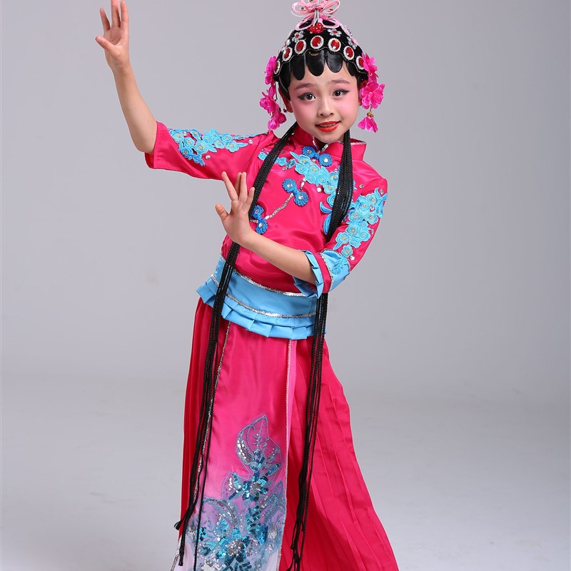 俏花旦水梨园舞蹈演出服儿童戏服京剧小花旦花木兰戏曲表演服装