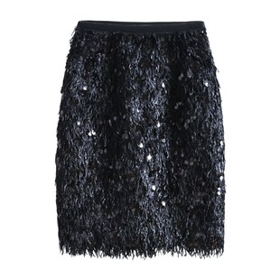 半身裙包臀裙高腰短裙显瘦百搭流苏女裙毛须裙小众时尚亮片包裙