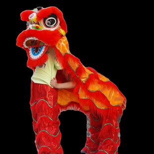 眨眼睛舞狮子儿童醒狮羊毛国风单玩幼儿园学校表演舞台道具