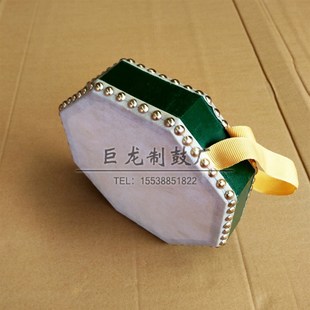 牛皮八角鼓实木鼓六角手鼓童鼓子秧歌禅鼓声声道具鼓厂家