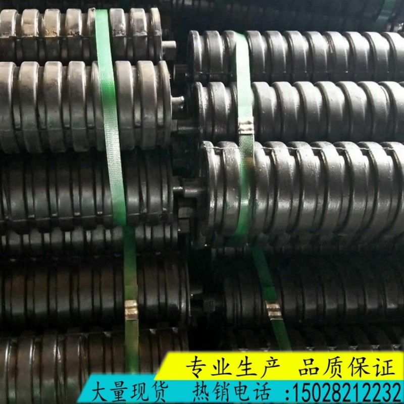 专业生产输送机槽型托辊89*00缓冲托辊组三连串橡胶托辊拖轮滚筒