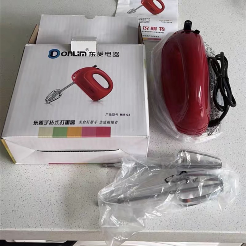 东菱Donlim打蛋器HM-03红色插电动5挡手持式迷你家用搅拌打蛋机器