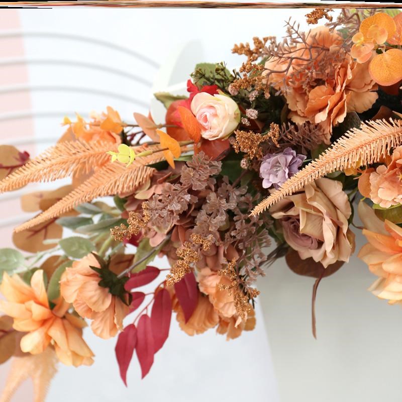 讲台花开业主席台庆典挂式摆花假花花艺司仪酒店装饰商务宴会学校