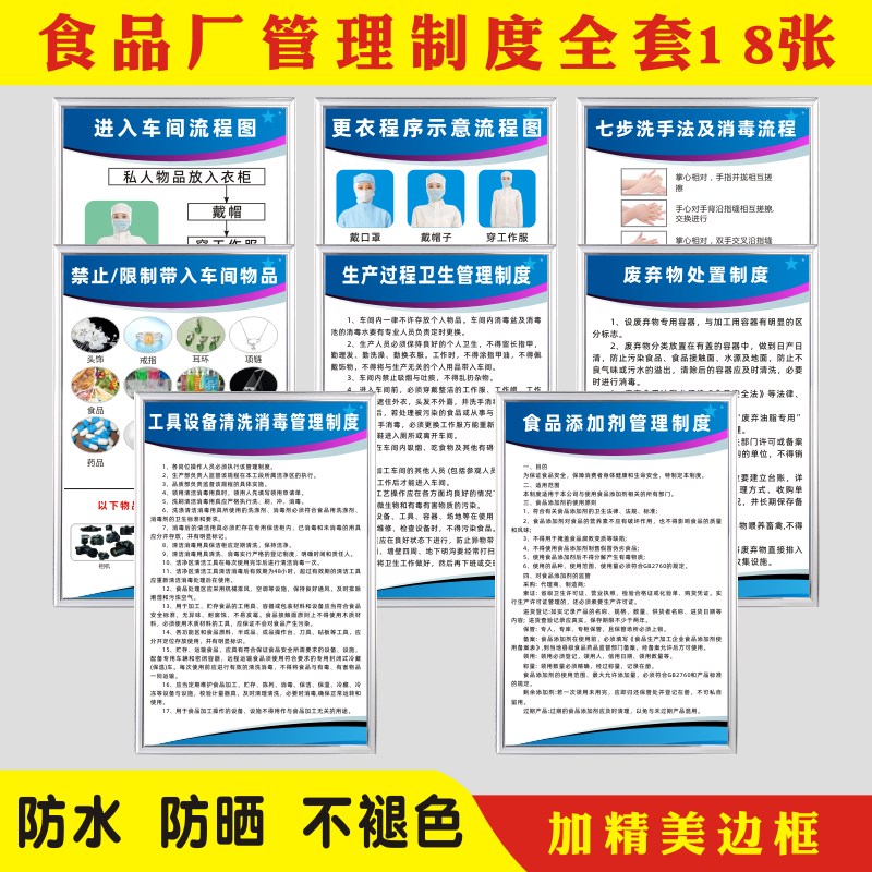 食品厂安全生产管理规章制度牌公司员岗位职责全食品添加剂安