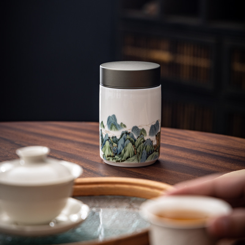 茶叶罐合金木盖密封罐小号红绿茶叶包装送礼品定龙井