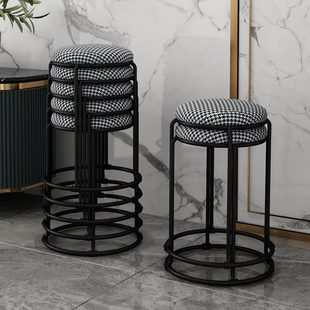 餐桌空间可用备不放客 人高圆现代简约耐实简易占凳子结叠用家用