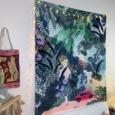 背景布ins风小清新墙面背景布床头装饰 挂毯遮挡少女心超大号挂布