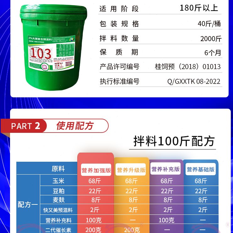 猪肉强增重长育肥4肥促快又%复合预混料猪大肥催猪猪饲料化2美%料