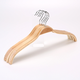 服装 夹子 店原木实木衣架防滑胶条木质衣挂家用衣服架衣撑裤 架子裤