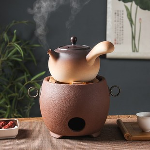 底座双 家用户外野外陶瓷酒精炉碳炉煮茶器烧水J壶温茶炉茶壶套装