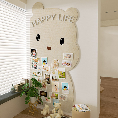 家庭照片墙级感客厅背景板毛毡板毛毡墙照片展示墙软木板软木墙板